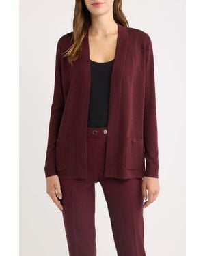 Anne Klein Malibu Open Front Cardigan - Red