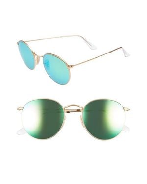 Ray-Ban 53Mm Polarized Round Retro Sunglasses - Green