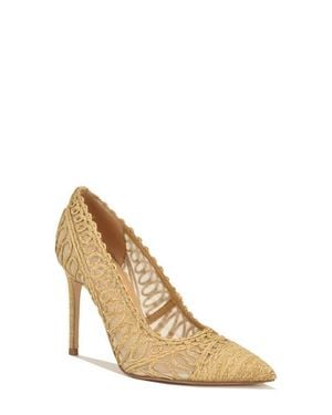 Nine West Frista Pointed Cap Toe Pump - Metallic