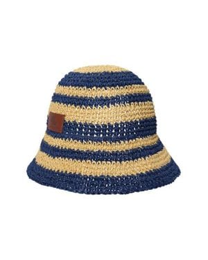 Ralph Lauren Crochet Straw Bucket Hat - Blue