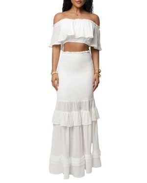 JLUXLABEL Sienna Ruffled Skirt Set - White
