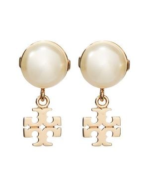 Tory Burch Moondance Faux Pearl Drop Earrings - Metallic