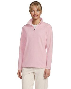 Lands' End Anyweather Fleece Quarter Zip Pullover - Pink