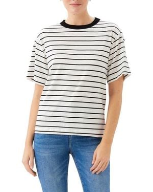 Karen Kane Stripe Cotton Blend T-Shirt - White