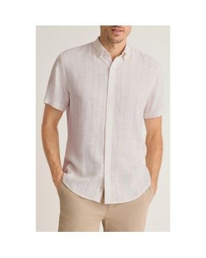 Bonobos Slim Fit Striped Short Sleeve Shirt - White