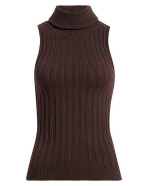 DELUC Ben Sleeveless Turtleneck Sweater - Brown