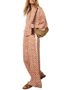 Mint Velvet Geo Print Wide Leg Pants - White
