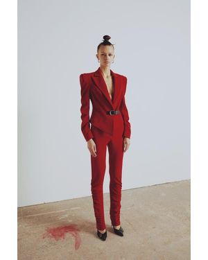 Pcfg Wool Blend Your *Itch Fitted Blazer Jacket - Red