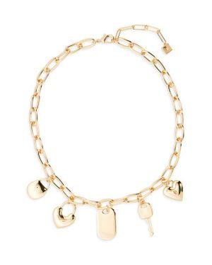 Open Edit Heart Lock Charm Necklace - Metallic