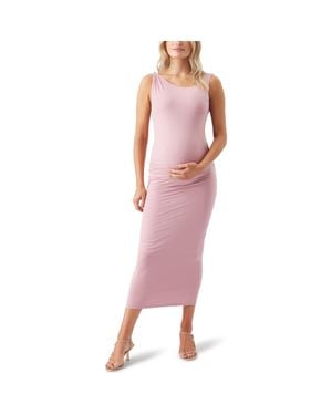 Ripe Maternity Luxe Knit Off Shoulder Dress - Pink