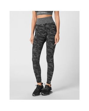 Philipp Plein Seamless Sport Leggings Camouflage - Blue