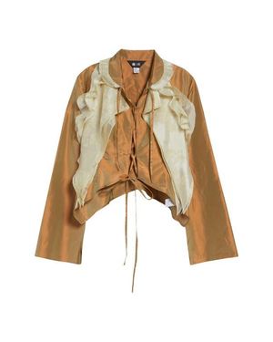 Kim Shui Larsen Crop Silk Lace-Up Top - Natural