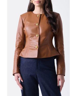 Marciano Cara Leather Jacket - Blue