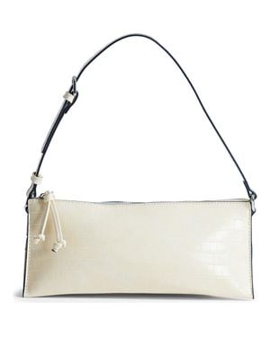 TOPSHOP Simone Croc Embossed Faux Leather Shoulder Bag - Metallic
