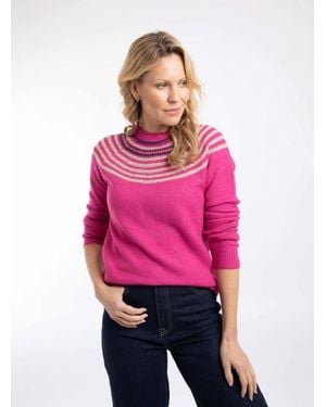 Weird Fish Sinatra Patterned Knit Sweater - Pink