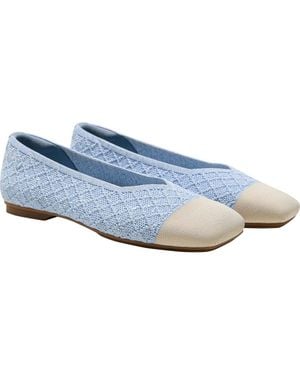 VIVAIA Square-Toe Margot V-Cut Flats - Blue