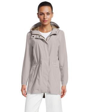 Lands' End Tall Print Waterproof Hooded Packable Raincoat - Multicolor