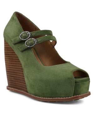 Zigi Platform Wedge Sandal - Green
