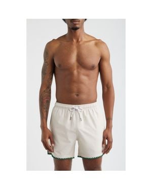 MAVRANS Golf Ball Stitch Swim Trunks - Blue