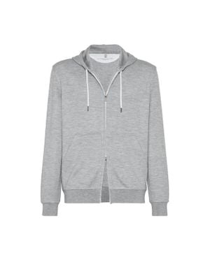 Brunello Cucinelli Cashmere And Silk French Terry Sweatshirt - Gray