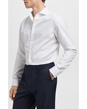 Mango Slim Fit Cotton Button-Up Shirt - White