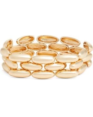 Nordstrom Pebble Link Wide Stretch Bracelet - Metallic