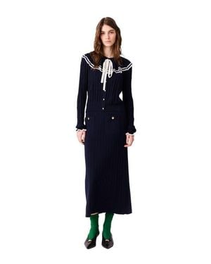 Maje Layered Cape Cardigan - Blue