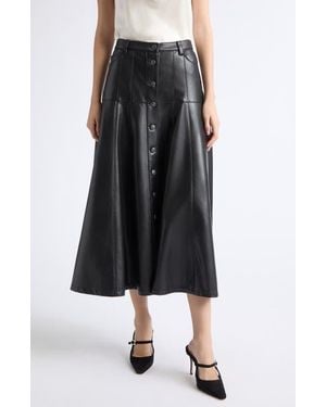 Cinq À Sept Veena Faux Leather Skirt - Black