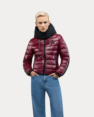 Alpenhaus Rousset Lightweight Cinched Puffer Jacket With Contrast Detailing - Red