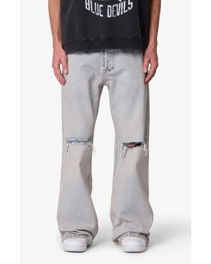 MNML Distressed Kick Flare Jeans - Gray