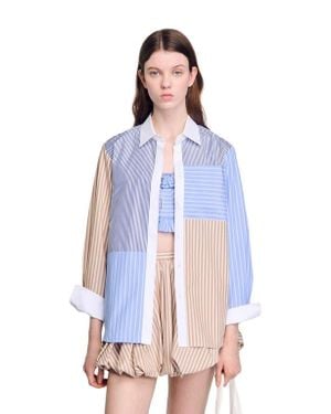 Sandro Striped Mix Shirt - White