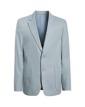 Percival Tailored Cotton & Linen Suit Jacket - Blue