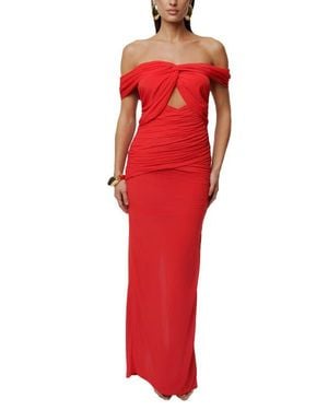 JLUXLABEL Alessandra Off Shoulder Maxi Dress - Red