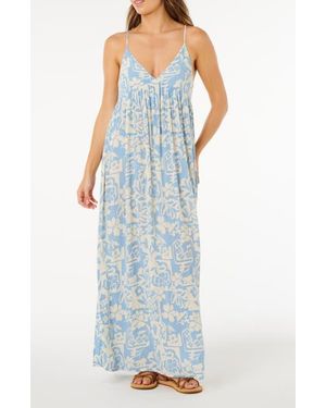 Rip Curl Floral Print Sleeveless Maxi Dress - Blue