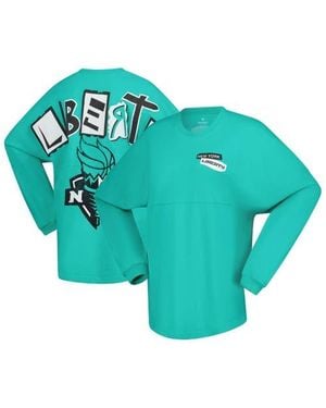 Spirit Jersey New York Liberty Patches Oversized Long Sleeve T-Shirt - Blue