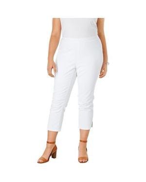 Jessica London Stretch Denim Crop Jeggings - White