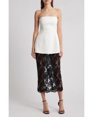 DELFI Collective Amaya Strapless Mixed Media Cocktail Dress - White