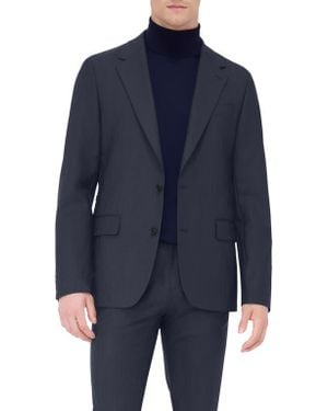 Bugatchi Solid Stretch Wool Travel Blazer - Blue