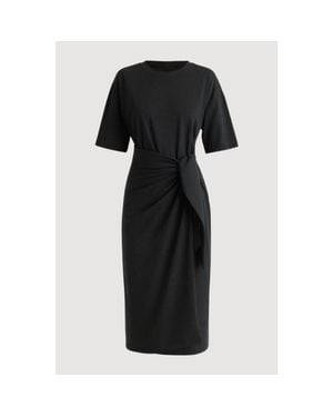 MODERN CITIZEN Noa Organic Cotton T-Shirt Wrap Dress - Black
