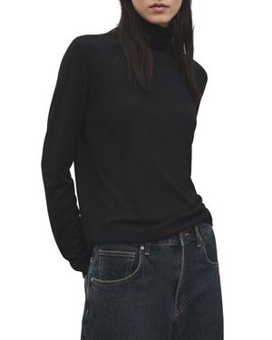 Mango Turtle Knit Sweater - Black