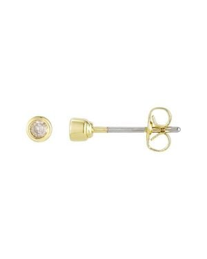 st. Moran Natural Diamond Bezel Stud Earrings - Metallic