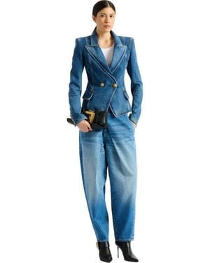 Balmain Denim 2-Button Jacket - Blue