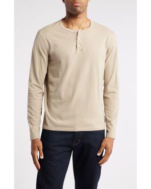 AG Jeans Bryce Long Sleeve Henley Shirt - Natural