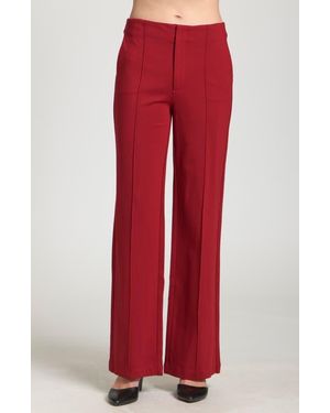 Apny Pintuck Pleat Pants - Red