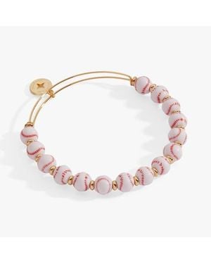 ALEX AND ANI Baseball Beaded Bangle - Pink