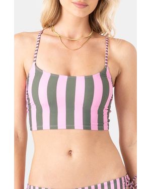 Roxy Stripe Out Tank Bikini Top - Purple