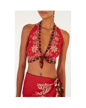 FARM Rio Ainika Garden Halter Top - Red