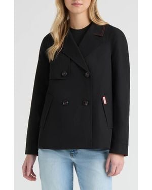 HUNTER Tina Double Breasted Short Trench Coat - Black