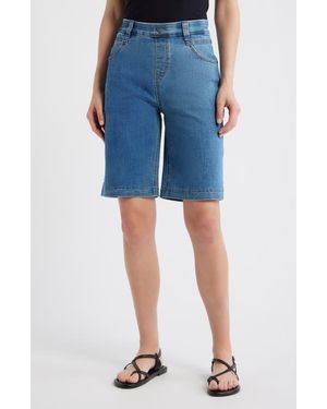 Hue Mid Rise Bermuda Shorts - Blue
