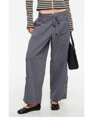 Lioness Fever Cotton Cargo Pants - Blue